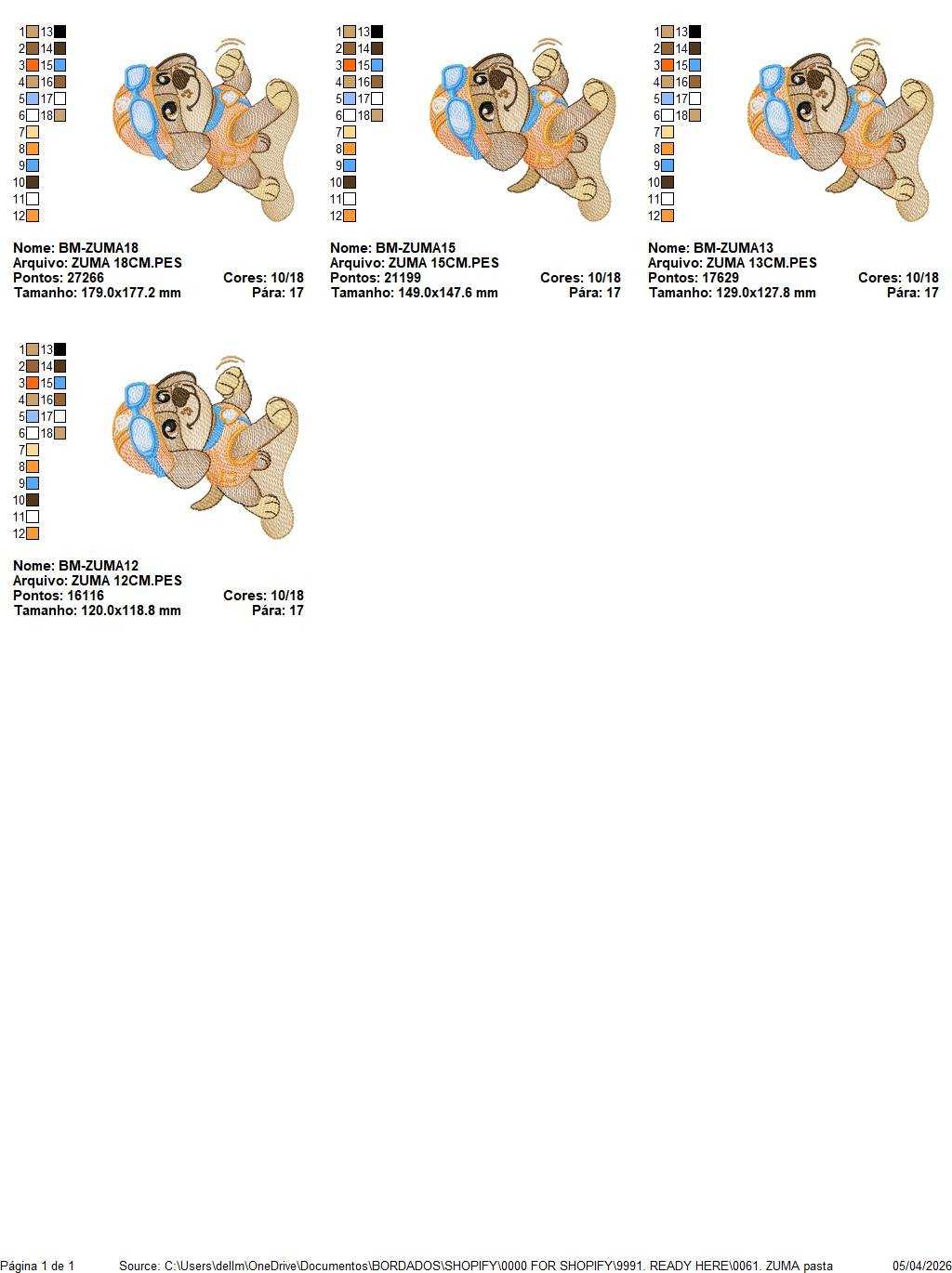 Paw Patrol embroidery designs - Dog Zuma machine embroidery patterns - Baby Girl Boy file - Instant digital download - Chase Rubble Skye Marshall - Marcia Embroidery