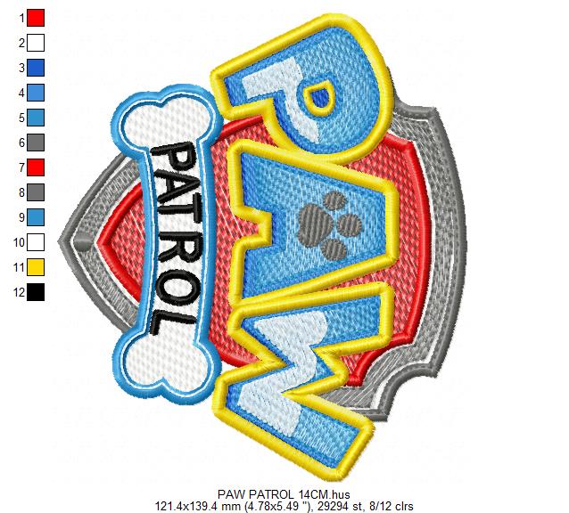 Paw Patrol embroidery designs - Paw Patrol Logo machine embroidery patterns - Baby Girl Boy file - Instant digital download pes jef dst exp hus vp3 - Zuma Chase Rubble Skye Marshall Everest Ryder Rocky - Marcia Embroidery