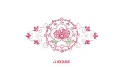 Phalaenopsis moth Orchid Flower embroidery designs - Wreath machine embroidery pattern - Girl Kitchen Tea Towel file - Instant download pes - Marcia Embroidery
