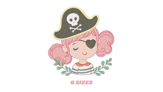 Pirate girl embroidery designs - Buccaneer machine embroidery pattern - Nautical Baby girl file - Instant digital download pes jef dst hus - Marcia Embroidery