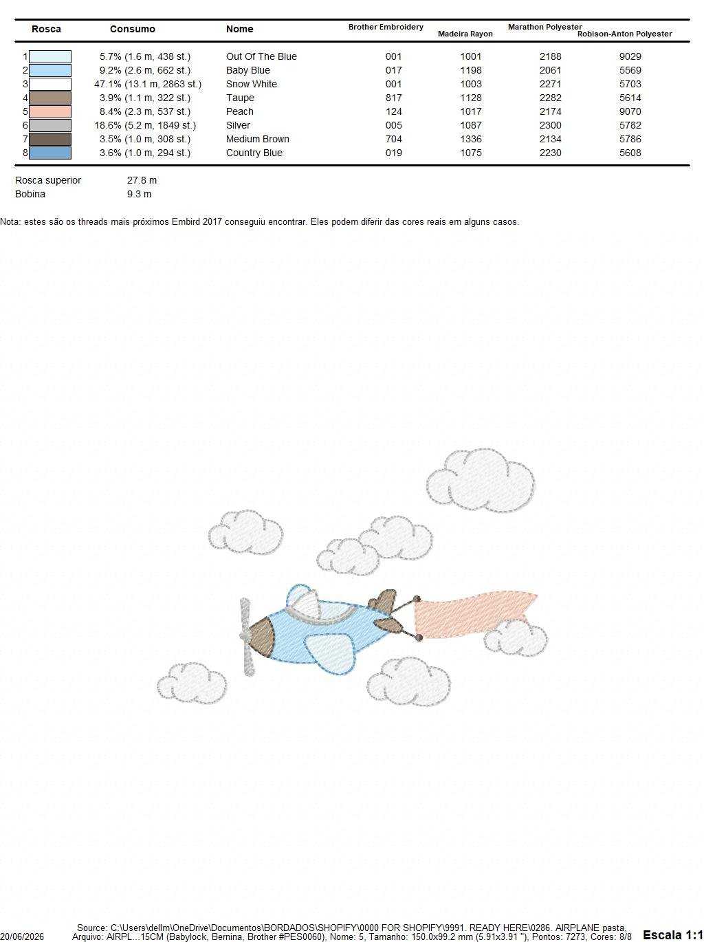 Plane embroidery design - Airplane with clouds and banner machine embroidery pattern - Baby boy file - Instant digital download pes jef dst - Marcia Embroidery