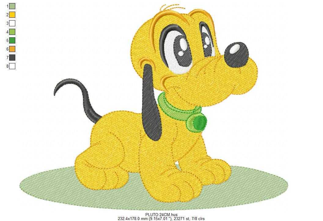Pluto embroidery design - Mickey Mouse dog machine embroidery pattern - Baby Boy and girl file - Instant digital download pes jef dst hus - Marcia Embroidery