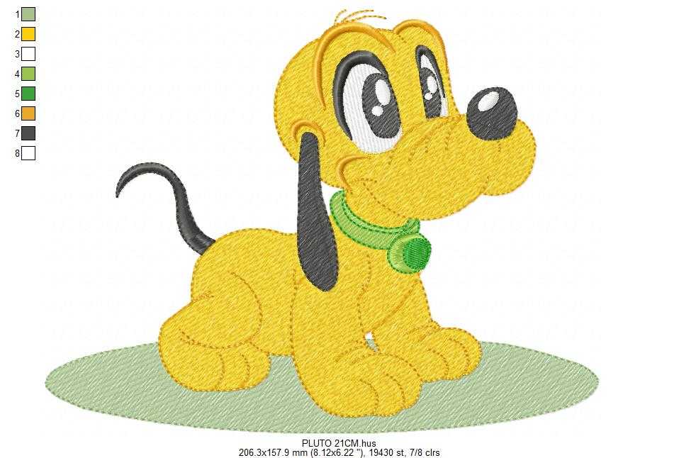 Pluto embroidery design - Mickey Mouse dog machine embroidery pattern - Baby Boy and girl file - Instant digital download pes jef dst hus - Marcia Embroidery