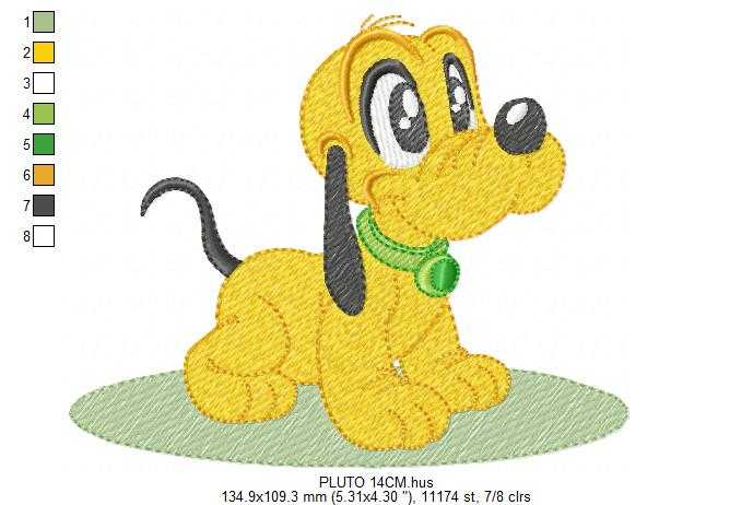 Pluto embroidery design - Mickey Mouse dog machine embroidery pattern - Baby Boy and girl file - Instant digital download pes jef dst hus - Marcia Embroidery