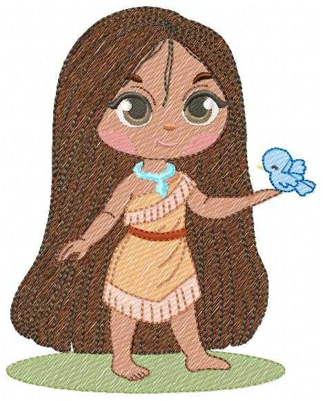 Pocahontas embroidery design - Disney Princess machine embroidery patterns - Baby girl file - Instant digital download pes jef dst - Marcia Embroidery