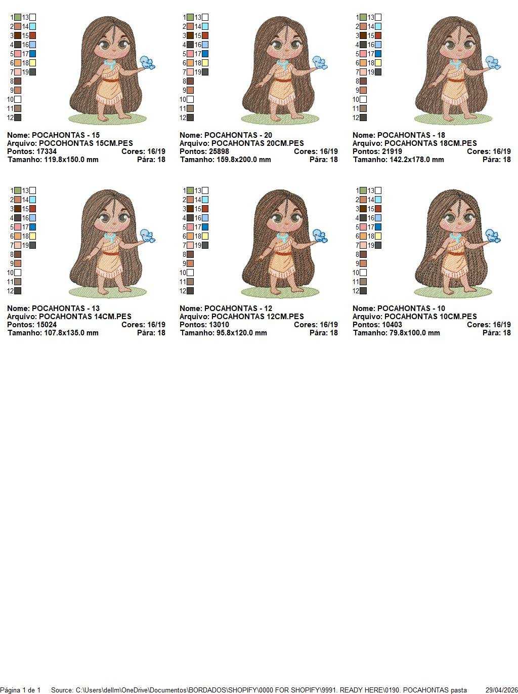 Pocahontas embroidery design - Disney Princess machine embroidery patterns - Baby girl file - Instant digital download pes jef dst - Marcia Embroidery