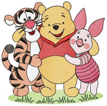 Pooh and friends embroidery design - Winnie the Pooh Bear Cartoon machine embroidery pattern - Baby boy and girl file - Instant digital download pes jef - Marcia Embroidery