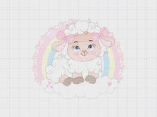 Load and play video in Gallery viewer, Sheep with rainbow embroidery design - Rainbow embroidery designs machine embroidery pattern - baby girl embroidery file newborn embroidery
