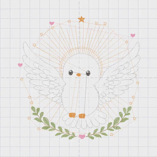 Dove embroidery designs - Holy Spirit machine embroidery pattern - Catholic Religious Eucharist file - Instant digital download pes jef dst
