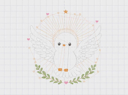 Dove embroidery designs - Holy Spirit machine embroidery pattern - Catholic Religious Eucharist file - Instant digital download pes jef dst