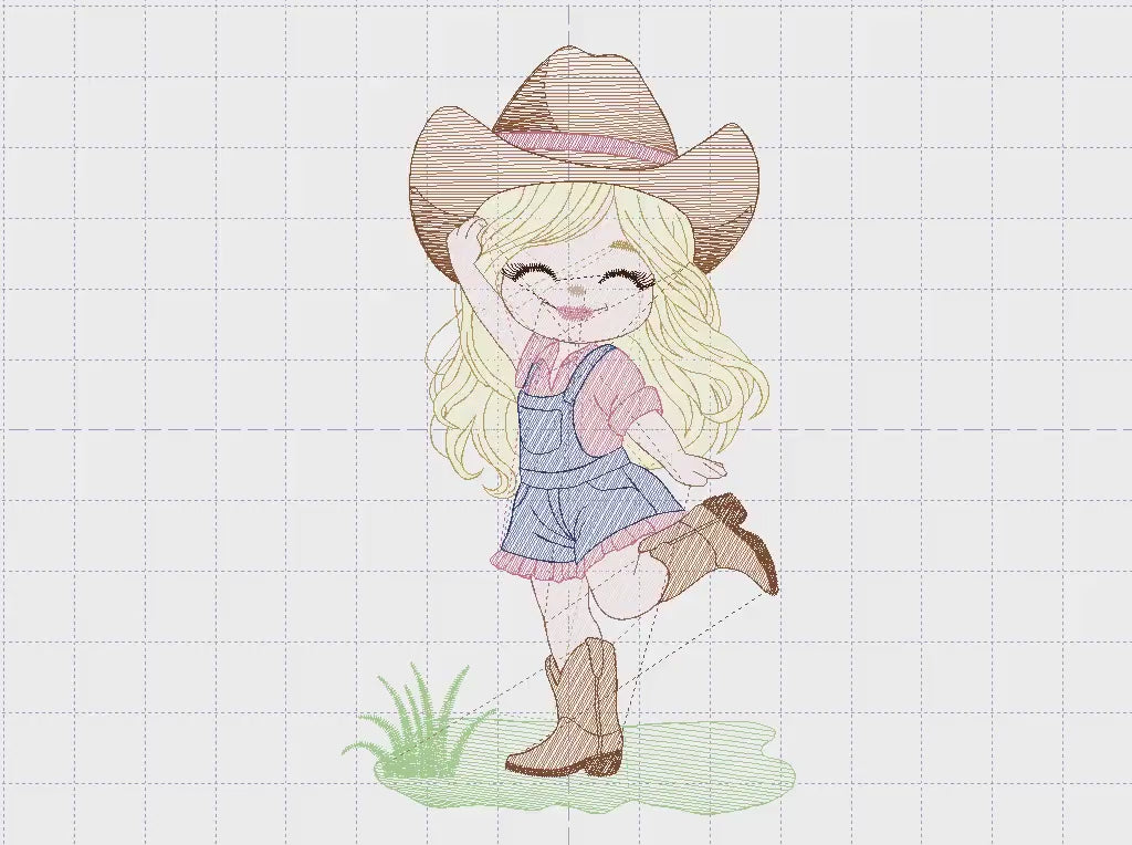 Cowgirl embroidery designs - Cowboy embroidery design machine embroidery pattern - Baby girl embroidery file - Farm cowboy hat wrangler
