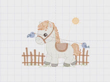 Charger et lire la vidéo dans la visionneuse de la Galerie, Horse embroidery design - Farm Pony embroidery designs machine embroidery pattern - Cowboy embroidery - instant download stallion mustang
