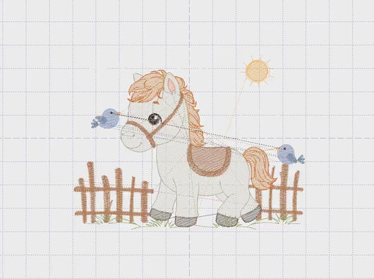 Horse embroidery design - Farm Pony embroidery designs machine embroidery pattern - Cowboy embroidery - instant download stallion mustang