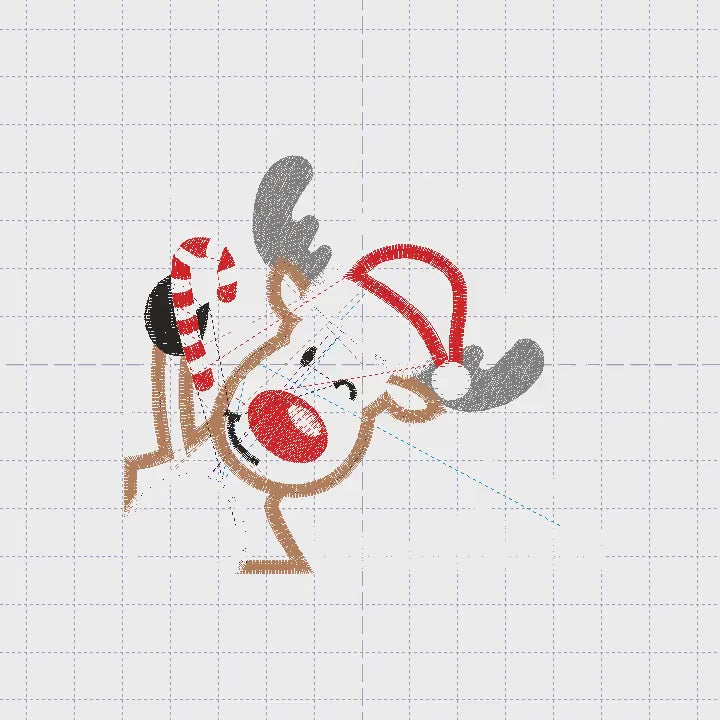 Christmas Rudolf Reindeer Embroidery Design - Xmas card machine embroidery pattern - Holiday file - Instant digital download pes jef dst hus