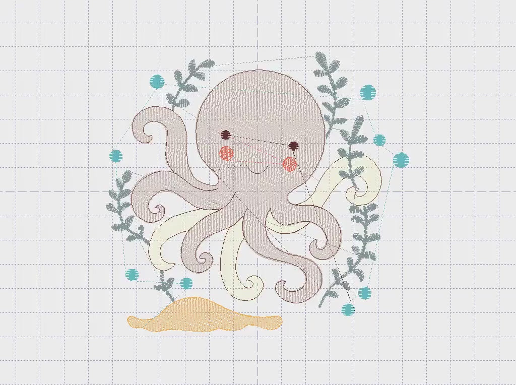 Octopus embroidery design - Sea animal embroidery designs machine embroidery pattern - Ocean animals embroidery - instant digital download