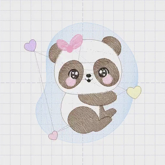 Female Panda embroidery design - Animal embroidery designs machine embroidery pattern - Baby girl embroidery file - Cute Sweet Panda design