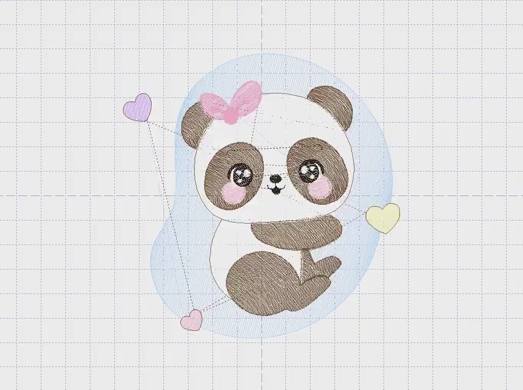 Female Panda embroidery design - Animal embroidery designs machine embroidery pattern - Baby girl embroidery file - Cute Sweet Panda design