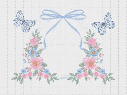 Flower Frame embroidery designs - Delicate Butterfly embroidery design machine embroidery pattern - Wreath embroidery - instant download pes