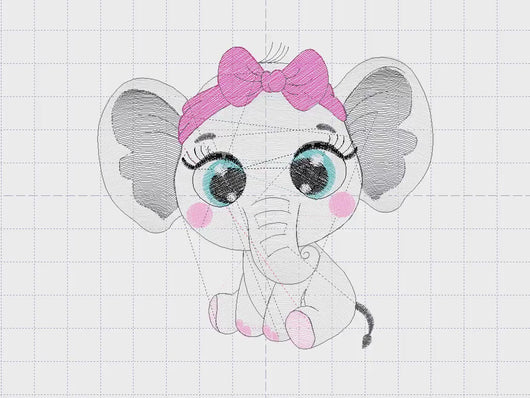 Elephant embroidery designs - Animal embroidery design machine embroidery pattern - Baby girl embroidery file - kid embroidery Towel pillow