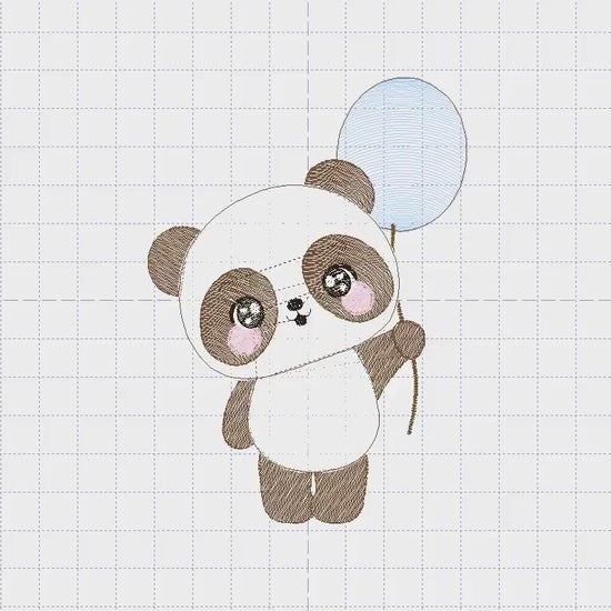 Panda embroidery design - Animal embroidery designs machine embroidery pattern - Baby boy embroidery file - Panda with butterfly download