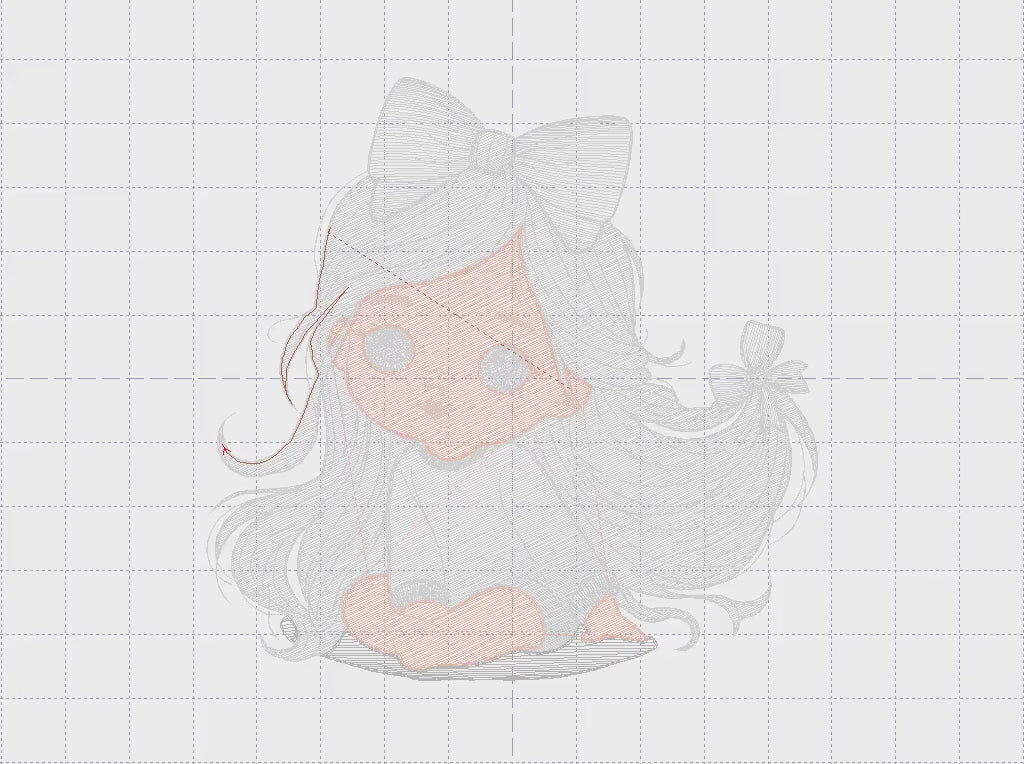 Girl embroidery designs - Baby girl with lace embroidery design machine embroidery pattern - Toddler embroidery file - Girl with long hair