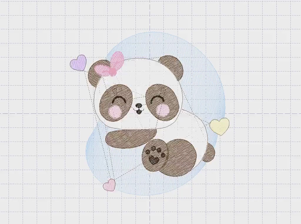 Sleeping Panda embroidery design - Female Animal embroidery designs machine embroidery pattern - Baby girl embroidery file  instant download