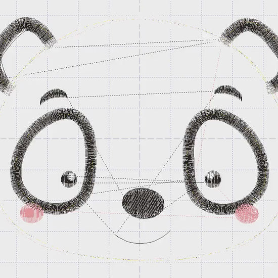 Panda Face embroidery design - Wild Animal mask machine embroidery pattern - Baby boy file - Panda applique design - Instant download pes