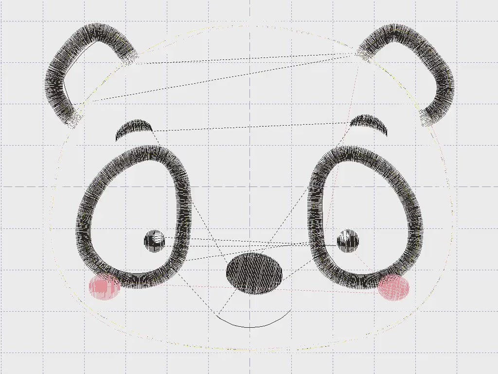 Panda Face embroidery design - Wild Animal mask machine embroidery pattern - Baby boy file - Panda applique design - Instant download pes