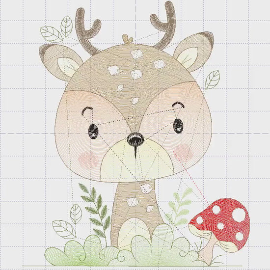 Deer embroidery design - Animal embroidery designs machine embroidery pattern - Florest embroidery file - Baby boy embroidery  Woodland pes
