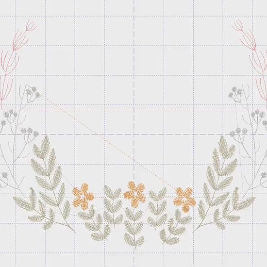 Floral Monogram Frame Embroidery Design, Flower Wreath Machine Pattern (Digital Download)