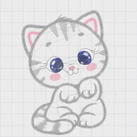 Cat embroidery design - Animal embroidery designs machine embroidery pattern - Kitten embroidery file - baby girl embroidery cat design
