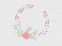 Carica e avvia il video nel visualizzatore di galleria, Monogram Frame embroidery designs - Flower embroidery design machine embroidery pattern - Rose wreath embroidery file - instant download jef
