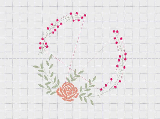 Monogram Frame embroidery designs - Flower embroidery design machine embroidery pattern - Rose wreath embroidery file - instant download jef