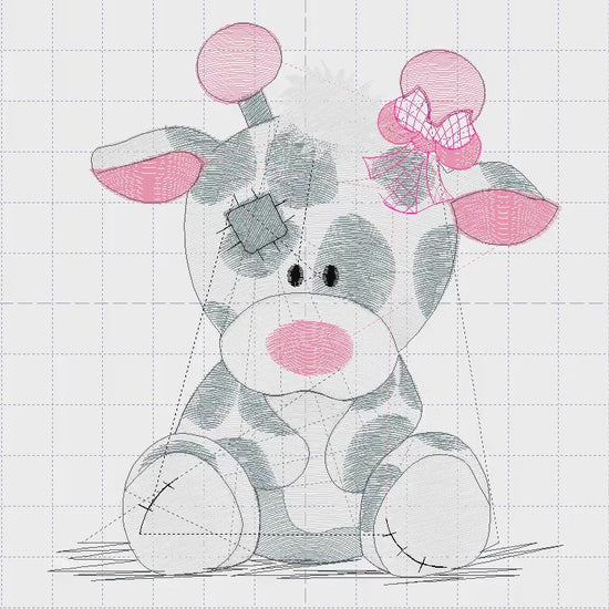 Patched Giraffe embroidery design - Ragged Animal embroidery designs machine embroidery pattern - Baby girl embroidery file - cute sweet