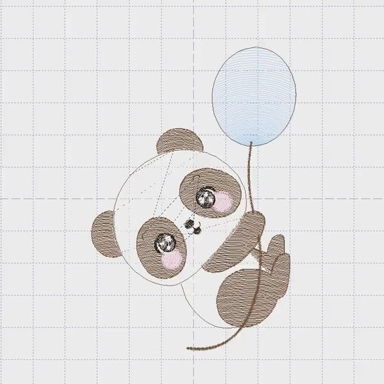 Panda embroidery design - Animal embroidery designs machine embroidery pattern - Baby boy embroidery file - Panda with butterfly download