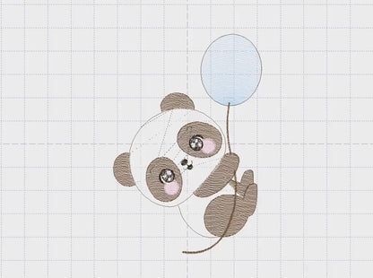 Panda embroidery design - Animal embroidery designs machine embroidery pattern - Baby boy embroidery file - Panda with butterfly download
