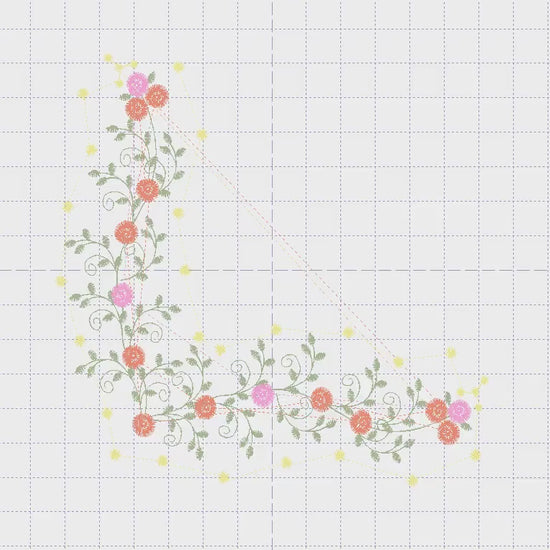 Flower Corner embroidery designs - Roses Frame embroidery design machine embroidery pattern - Roses corner embroidery - instant download jef