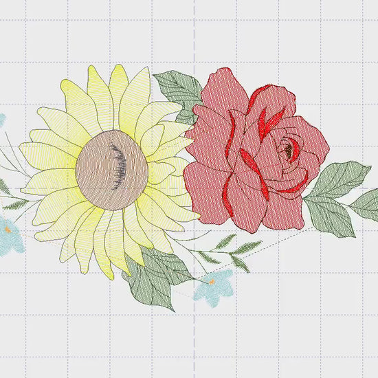 Sunflowers embroidery designs - Flower embroidery design machine embroidery pattern - floral roses embroidery file - instant download hus