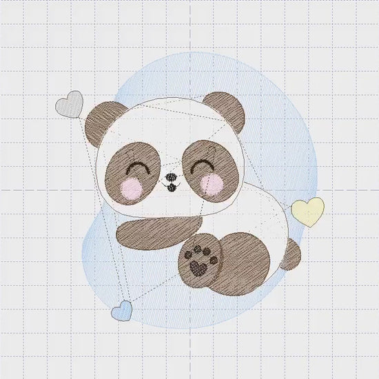 Sleeeping Panda embroidery design - Male Animal embroidery designs machine embroidery pattern - Baby boy embroidery file - instant download