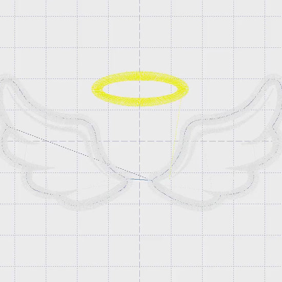 Angel wings embroidery designs - Angel Halo machine embroidery pattern - Angel applique design - Instant digital download pes jef hus dst