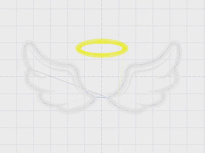 Angel wings embroidery designs - Angel Halo machine embroidery pattern - Angel applique design - Instant digital download pes jef hus dst