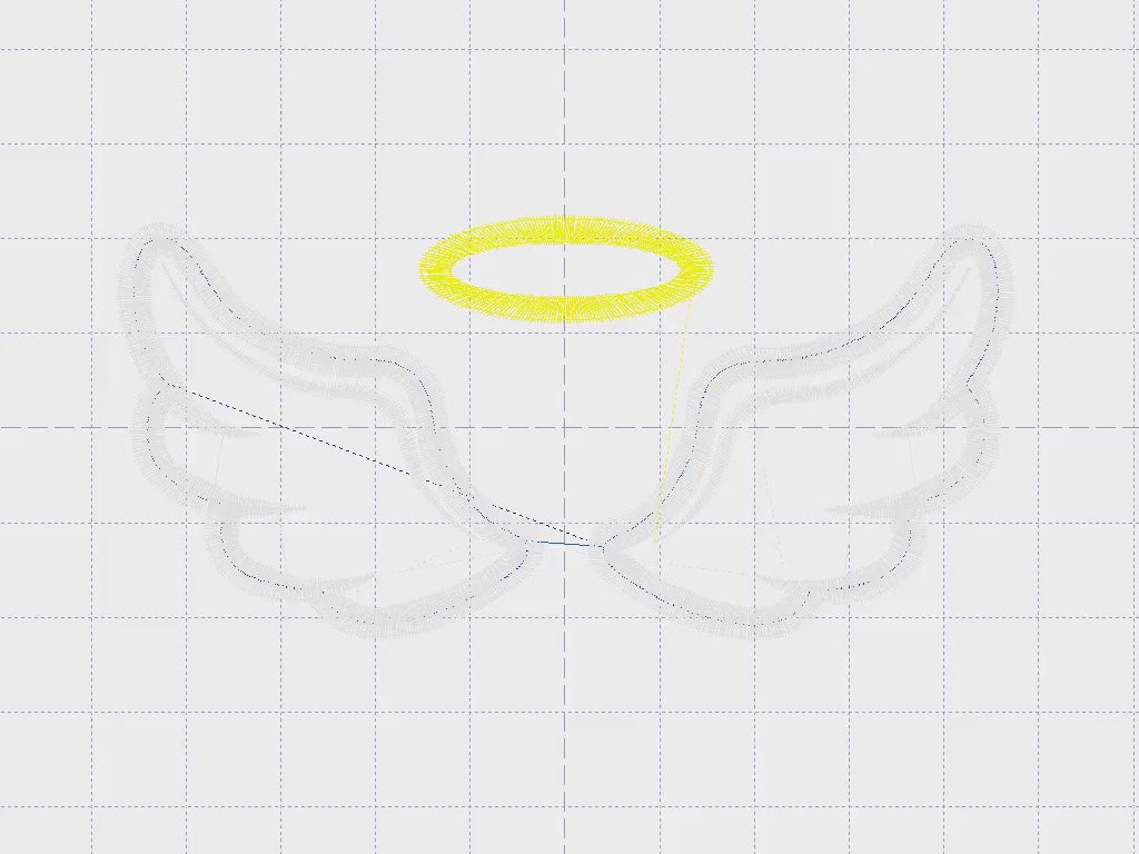 Angel wings embroidery designs - Angel Halo machine embroidery pattern - Angel applique design - Instant digital download pes jef hus dst