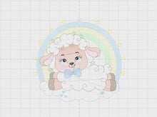 Carica e avvia il video nel visualizzatore di galleria, Sheep with rainbow embroidery design - Rainbow embroidery designs machine embroidery pattern - baby boy embroidery file newborn embroidery
