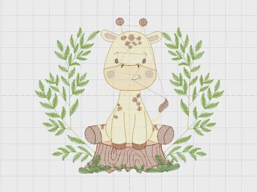 Giraffe embroidery design - Animal embroidery designs machine embroidery pattern - Baby girl embroidery file - Giraffe with tree download