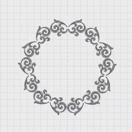 Monogram Wreath embroidery designs - Floral Roses Frame machine embroidery pattern - Kitchen Tea Towel file - Instant digital download pes