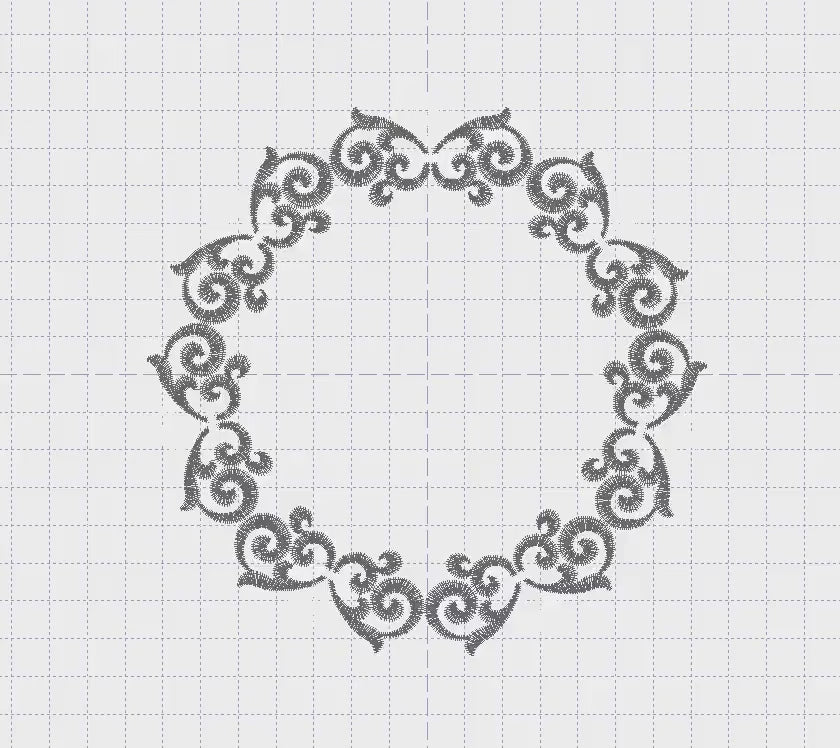Monogram Wreath embroidery designs - Floral Roses Frame machine embroidery pattern - Kitchen Tea Towel file - Instant digital download pes