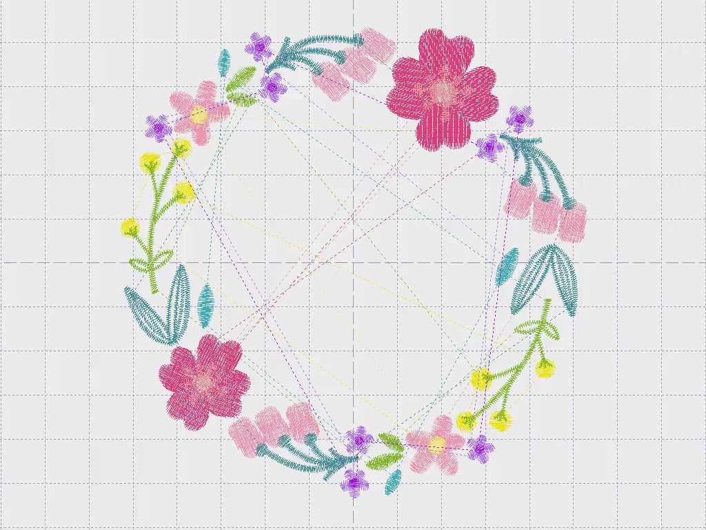 Floral Monogram Frame embroidery designs - Flower Wreath machine embroidery pattern - Floral embroidery file - Instant digital download pes