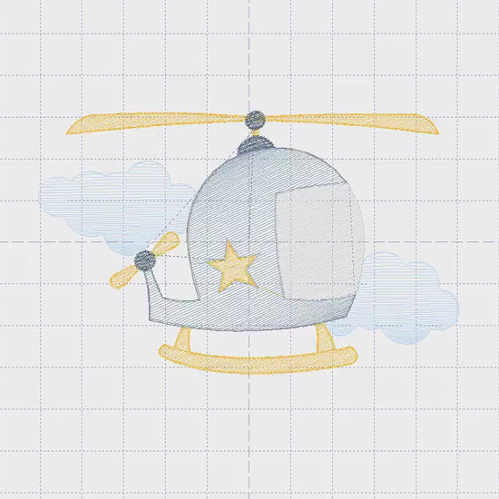 Helicopter embroidery designs - Chopper embroidery design machine embroidery pattern - Helicopter  in the Sky embroidery - instant download
