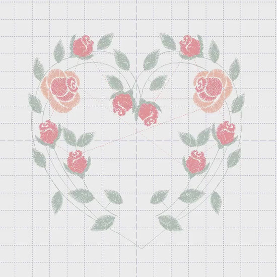 Heart with roses embroidery designs - Flower embroidery design machine embroidery pattern - Monogram Frame embroidery file - pes jef vip hus