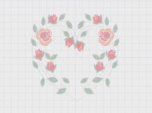 Cargar y reproducir el video en el visor de la galería, Heart with roses embroidery designs - Flower embroidery design machine embroidery pattern - Monogram Frame embroidery file - pes jef vip hus
